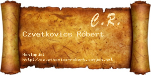 Czvetkovics Róbert névjegykártya